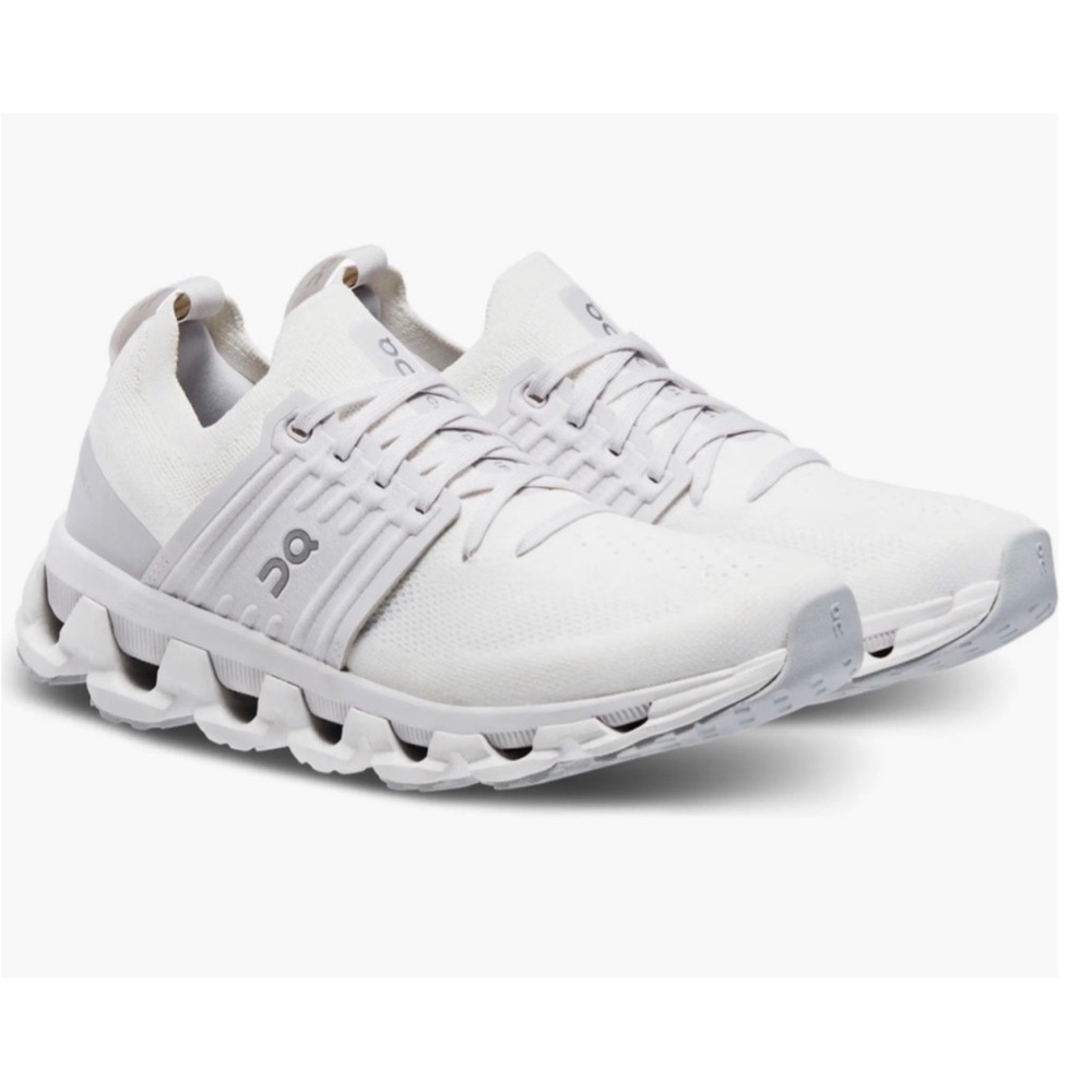 On Running White and Gray Sneakers